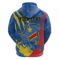 Personalized DR Congo Independence Day Zip Hoodie Congo-Kinshasa Leopard