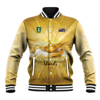 Personalised British Virgin Islands Baseball Jacket Vintage Gold Oil Lamp