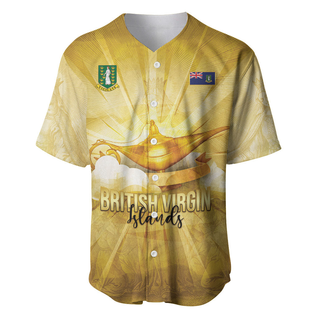 Personalised British Virgin Islands Baseball Jersey Vintage Gold Oil Lamp