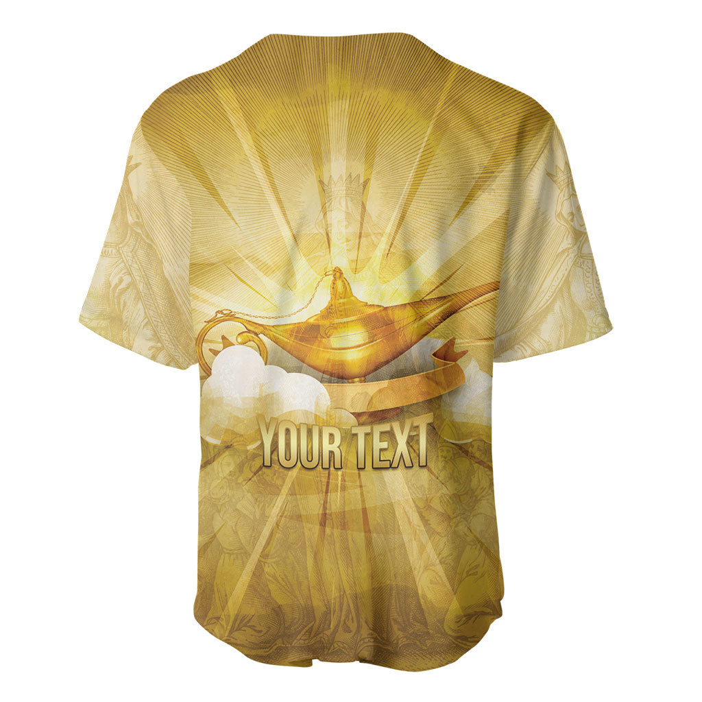 Personalised British Virgin Islands Baseball Jersey Vintage Gold Oil Lamp