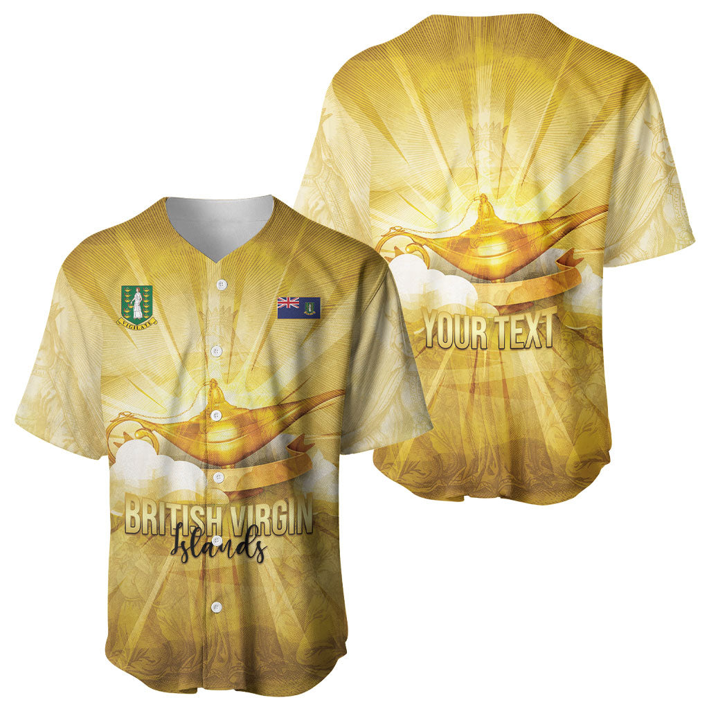 Personalised British Virgin Islands Baseball Jersey Vintage Gold Oil Lamp