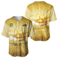 Personalised British Virgin Islands Baseball Jersey Vintage Gold Oil Lamp