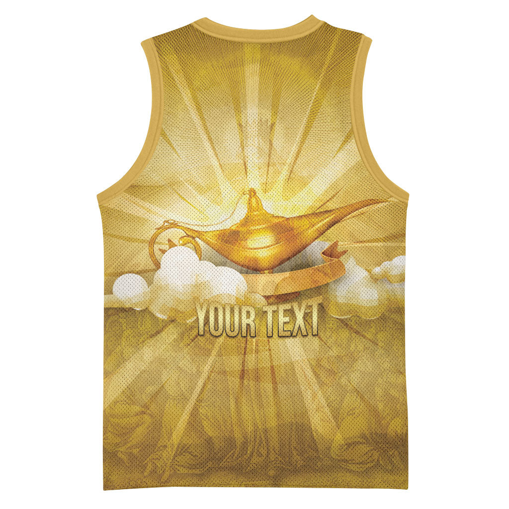 Personalised British Virgin Islands Basketball Jersey Vintage Gold Oil Lamp