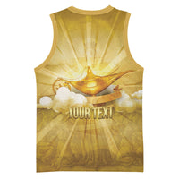 Personalised British Virgin Islands Basketball Jersey Vintage Gold Oil Lamp