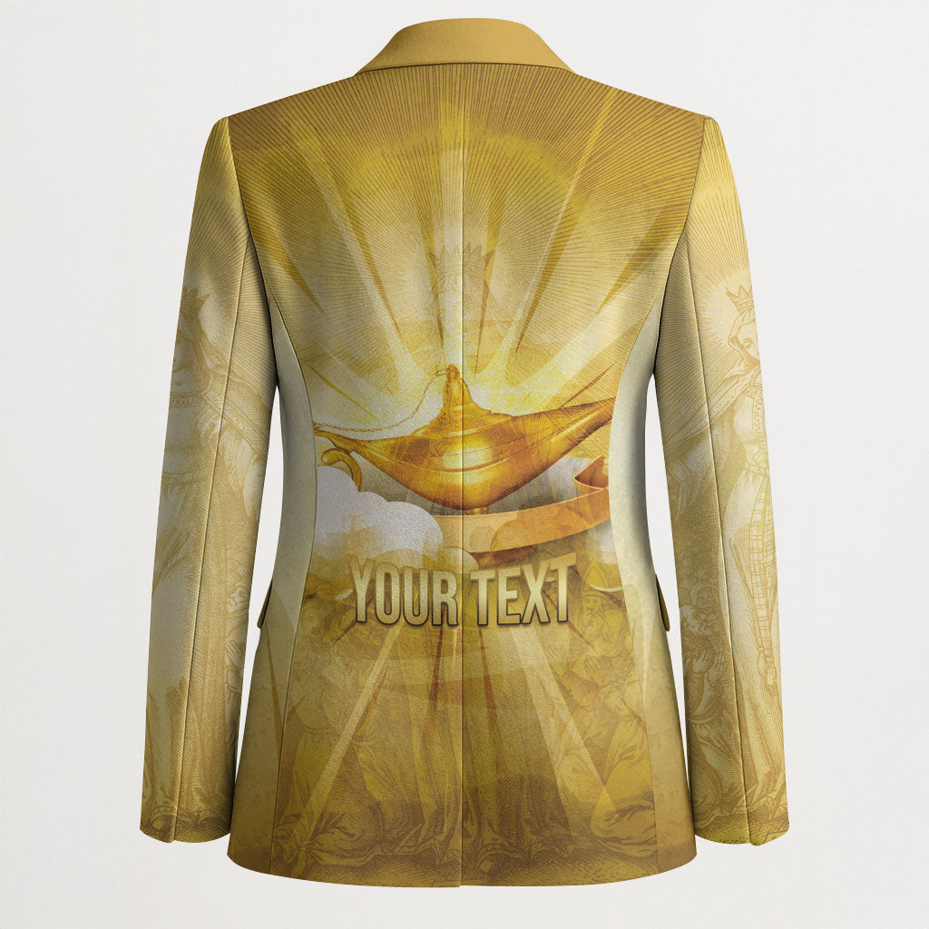 Personalised British Virgin Islands Blazer Vintage Gold Oil Lamp