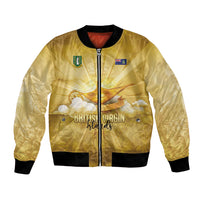 Personalised British Virgin Islands Bomber Jacket Vintage Gold Oil Lamp