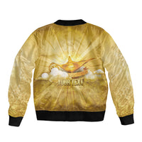 Personalised British Virgin Islands Bomber Jacket Vintage Gold Oil Lamp