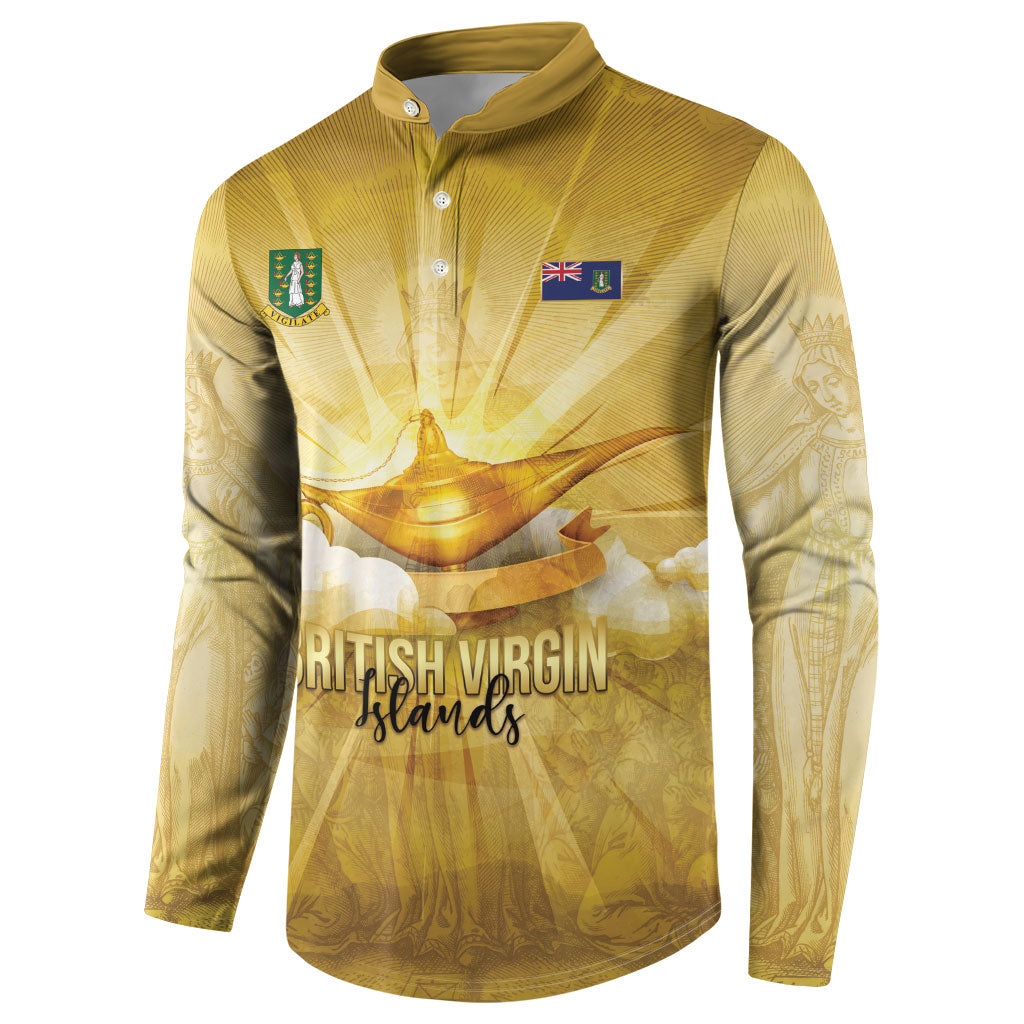 Personalised British Virgin Islands Button Sweatshirt Vintage Gold Oil Lamp