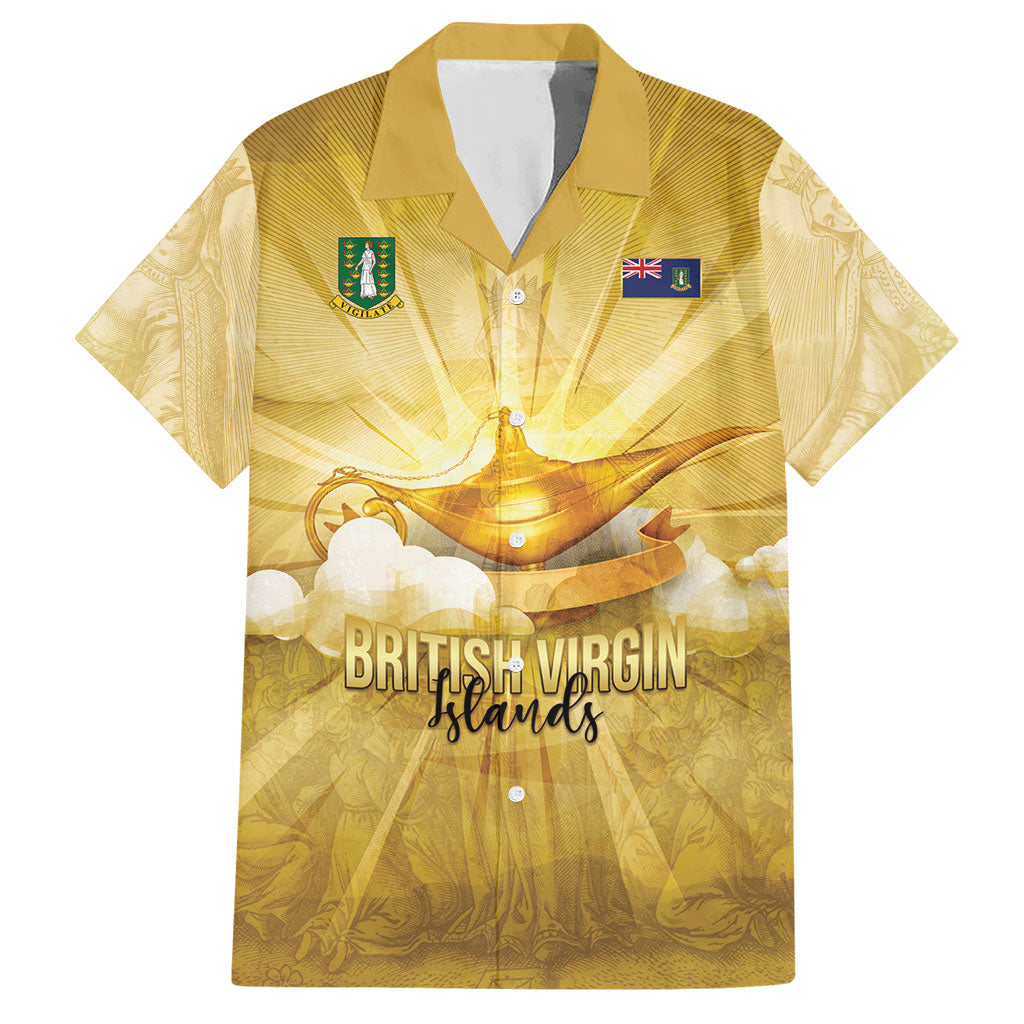 Personalised British Virgin Islands Hawaiian Shirt Vintage Gold Oil Lamp