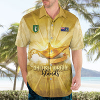 Personalised British Virgin Islands Hawaiian Shirt Vintage Gold Oil Lamp
