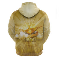 Personalised British Virgin Islands Hoodie Vintage Gold Oil Lamp