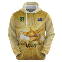 Personalised British Virgin Islands Hoodie Vintage Gold Oil Lamp