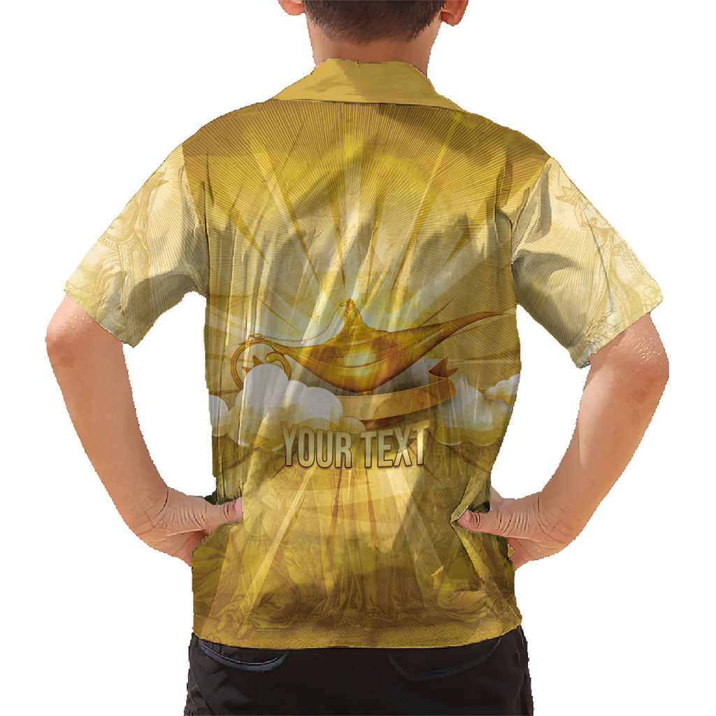 Personalised British Virgin Islands Kid Hawaiian Shirt Vintage Gold Oil Lamp