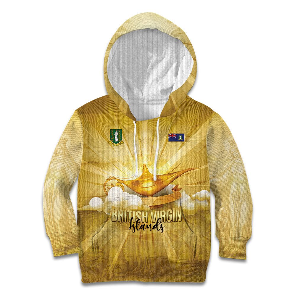 Personalised British Virgin Islands Kid Hoodie Vintage Gold Oil Lamp