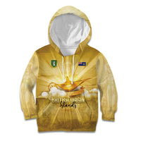 Personalised British Virgin Islands Kid Hoodie Vintage Gold Oil Lamp