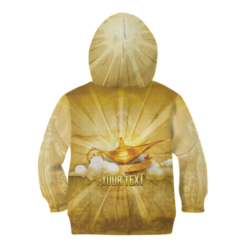 Personalised British Virgin Islands Kid Hoodie Vintage Gold Oil Lamp