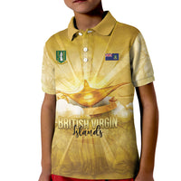Personalised British Virgin Islands Kid Polo Shirt Vintage Gold Oil Lamp
