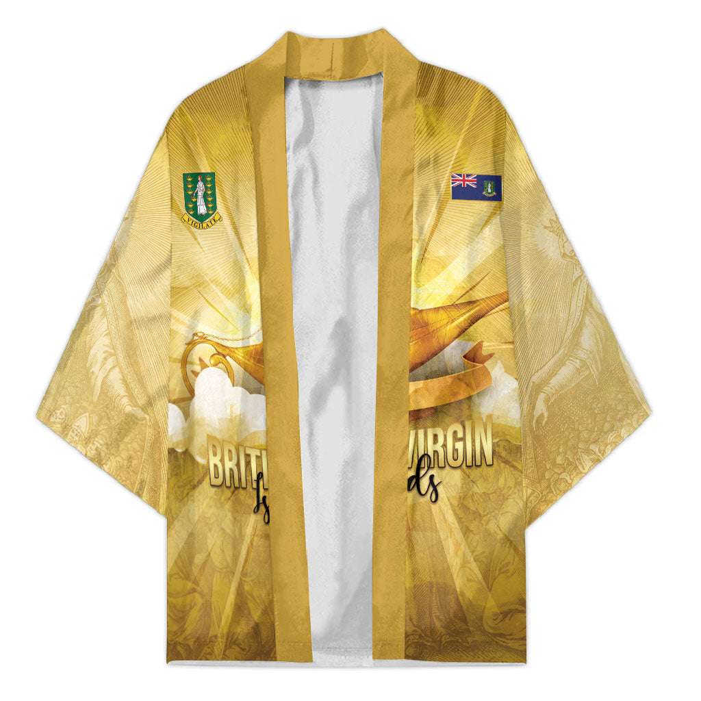 Personalised British Virgin Islands Kimono Vintage Gold Oil Lamp