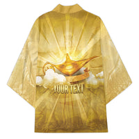 Personalised British Virgin Islands Kimono Vintage Gold Oil Lamp