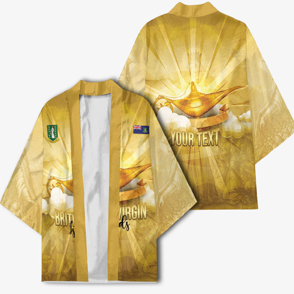 Personalised British Virgin Islands Kimono Vintage Gold Oil Lamp