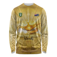 Personalised British Virgin Islands Long Sleeve Shirt Vintage Gold Oil Lamp