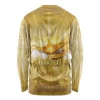 Personalised British Virgin Islands Long Sleeve Shirt Vintage Gold Oil Lamp