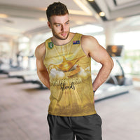 Personalised British Virgin Islands Men Tank Top Vintage Gold Oil Lamp