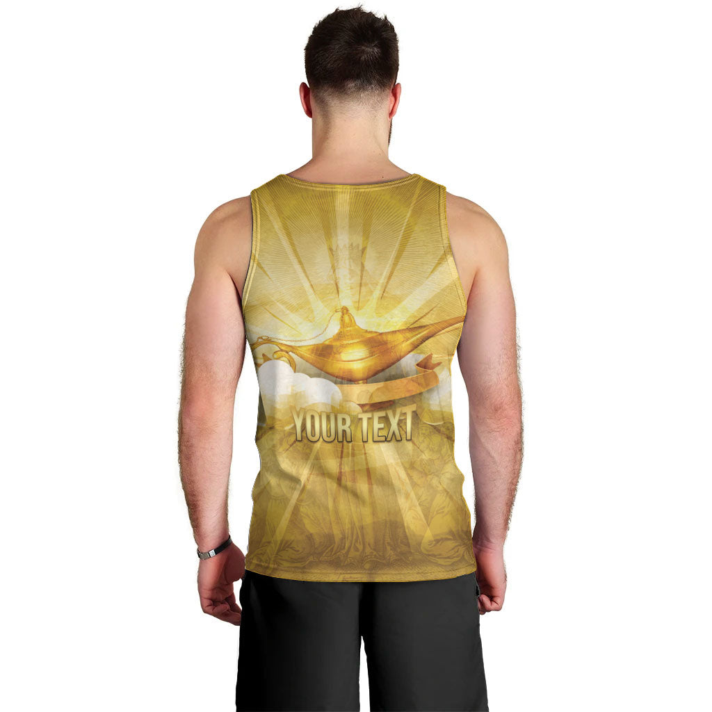 Personalised British Virgin Islands Men Tank Top Vintage Gold Oil Lamp
