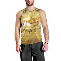 Personalised British Virgin Islands Men Tank Top Vintage Gold Oil Lamp