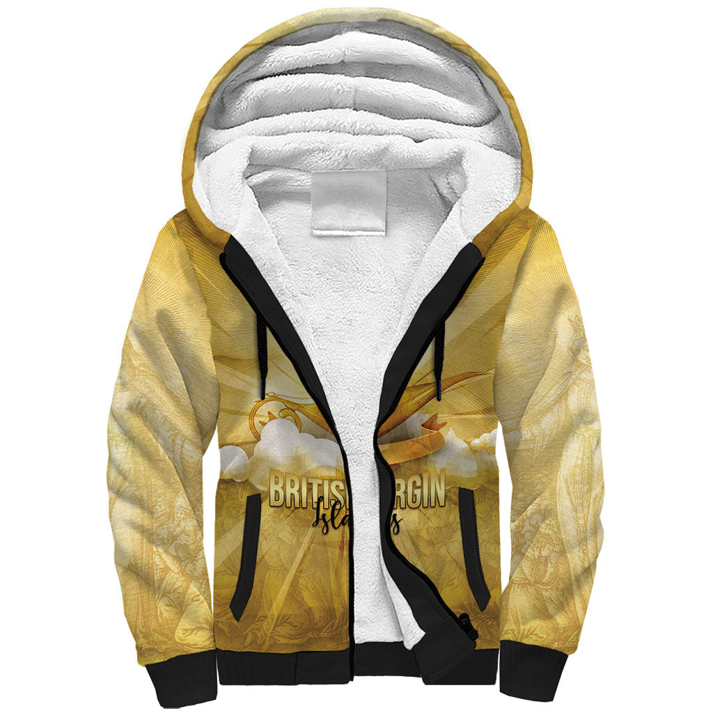 Personalised British Virgin Islands Sherpa Hoodie Vintage Gold Oil Lamp