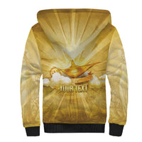 Personalised British Virgin Islands Sherpa Hoodie Vintage Gold Oil Lamp