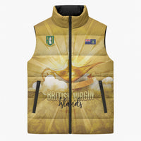 Personalised British Virgin Islands Sleeveless Puffer Jacket Vintage Gold Oil Lamp