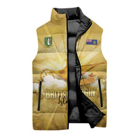 Personalised British Virgin Islands Sleeveless Puffer Jacket Vintage Gold Oil Lamp