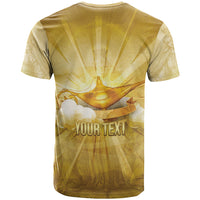 Personalised British Virgin Islands T Shirt Vintage Gold Oil Lamp