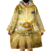 Personalised British Virgin Islands Wearable Blanket Hoodie Vintage Gold Oil Lamp