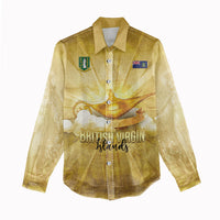 Personalised British Virgin Islands Women Casual Shirt Vintage Gold Oil Lamp