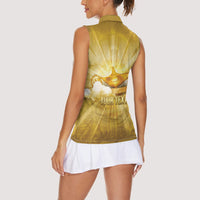 Personalised British Virgin Islands Women Sleeveless Polo Shirt Vintage Gold Oil Lamp