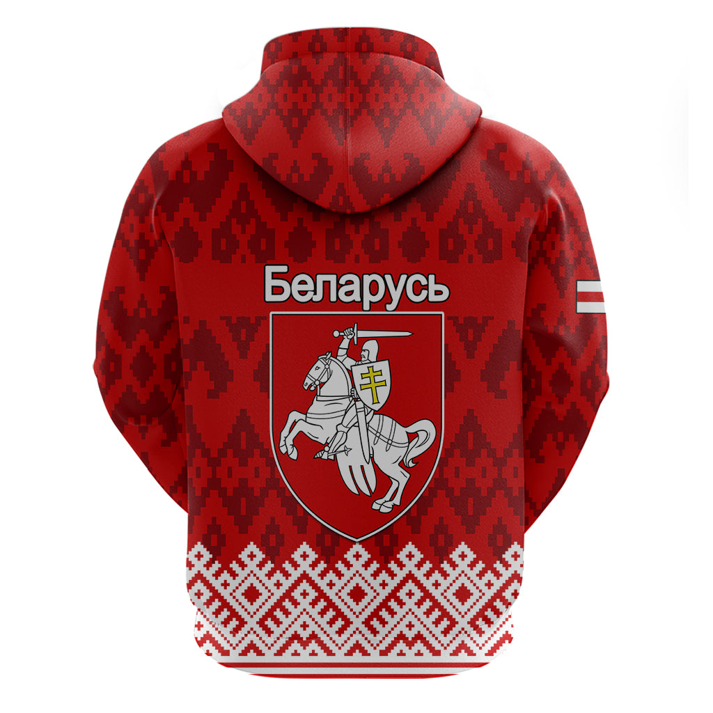 Belarus 1991 Hoodie Belarusian Coat Of Arms Mix Folk Pattern - Wonder Print Shop