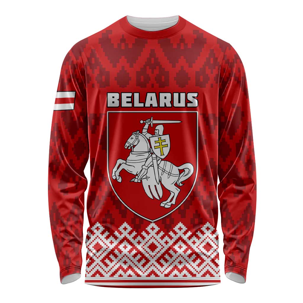 Belarus 1991 Long Sleeve Shirt Belarusian Coat Of Arms Mix Folk Pattern LT01
