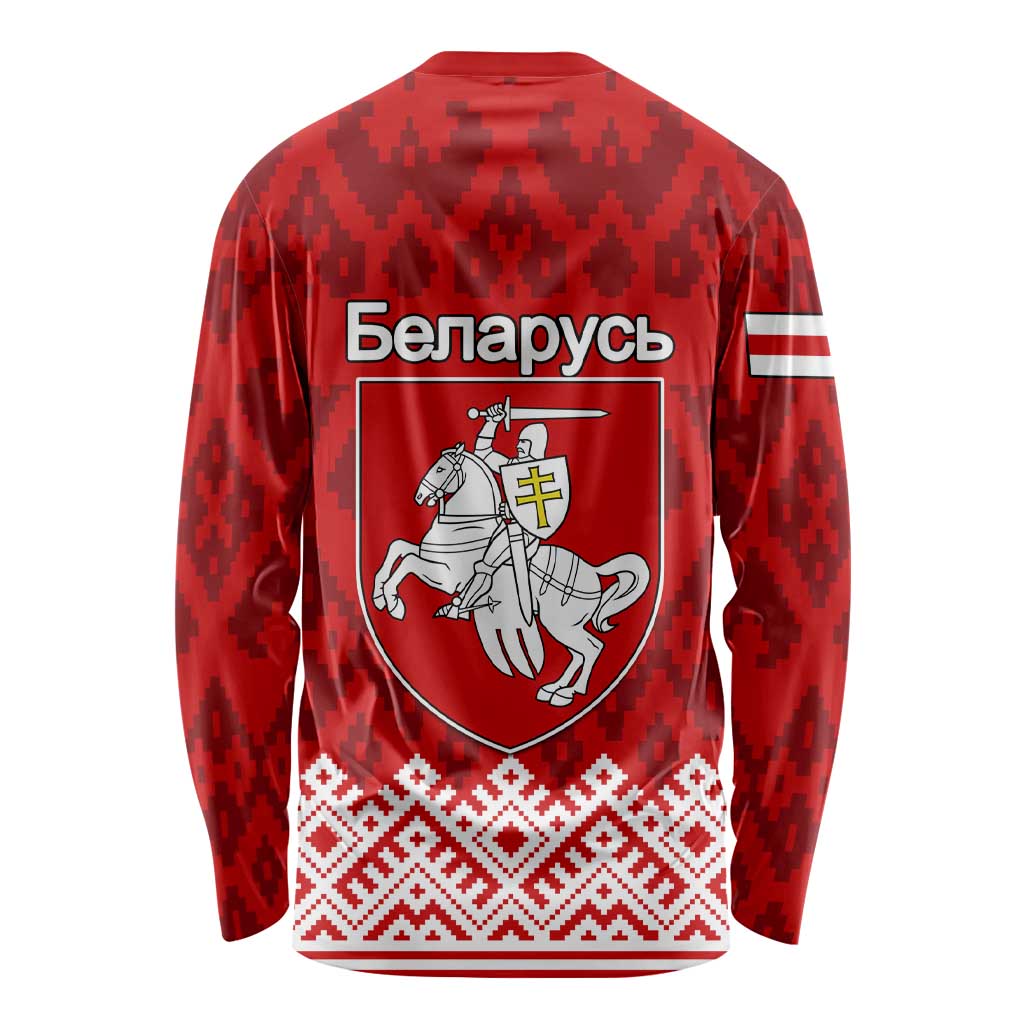 Belarus 1991 Long Sleeve Shirt Belarusian Coat Of Arms Mix Folk Pattern LT01