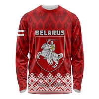 Custom Belarus 1991 Long Sleeve Shirt Belarusian Coat Of Arms Mix Folk Pattern LT01