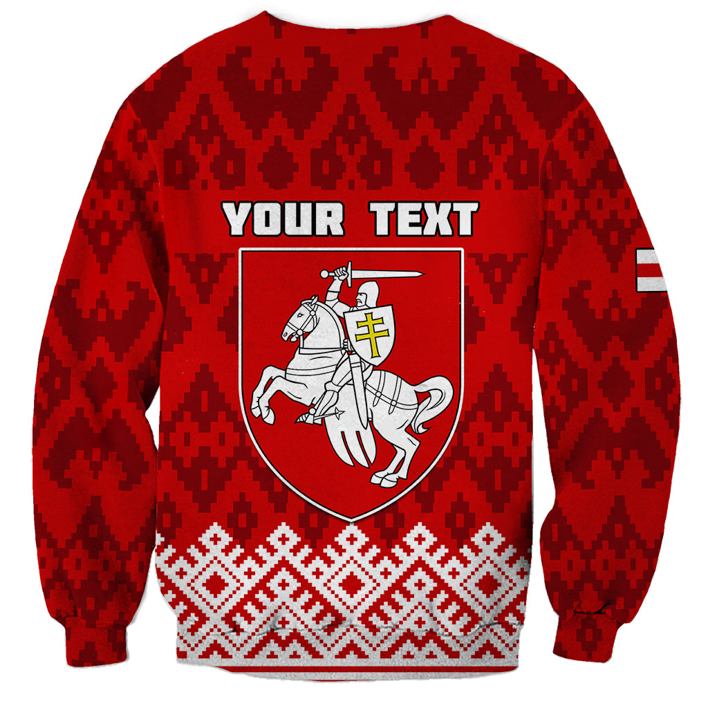 Custom Belarus 1991 Sweatshirt Belarusian Coat Of Arms Mix Folk Pattern - Wonder Print Shop