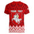 Custom Belarus 1991 Women V Neck T Shirt Belarusian Coat Of Arms Mix Folk Pattern - Wonder Print Shop