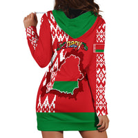 Belarus Hoodie Dress Belarusian Coat Of Arms Flag Style - Wonder Print Shop