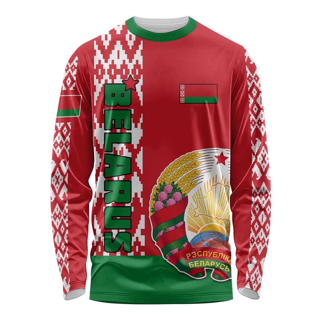 Belarus Long Sleeve Shirt Belarusian Coat Of Arms Flag Style LT01