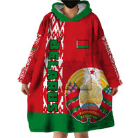 Belarus Wearable Blanket Hoodie Belarusian Coat Of Arms Flag Style - Wonder Print Shop