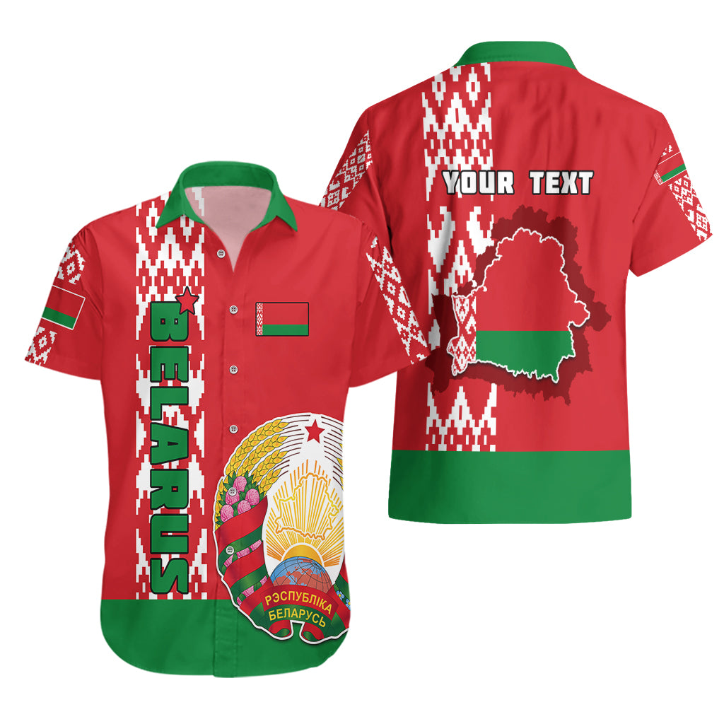 Custom Belarus Hawaiian Shirt Belarusian Coat Of Arms Flag Style - Wonder Print Shop