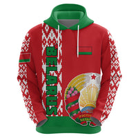 Custom Belarus Hoodie Belarusian Coat Of Arms Flag Style - Wonder Print Shop