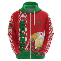 Custom Belarus Hoodie Belarusian Coat Of Arms Flag Style - Wonder Print Shop