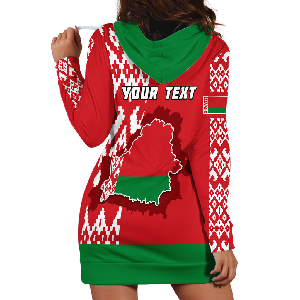 Custom Belarus Hoodie Dress Belarusian Coat Of Arms Flag Style - Wonder Print Shop